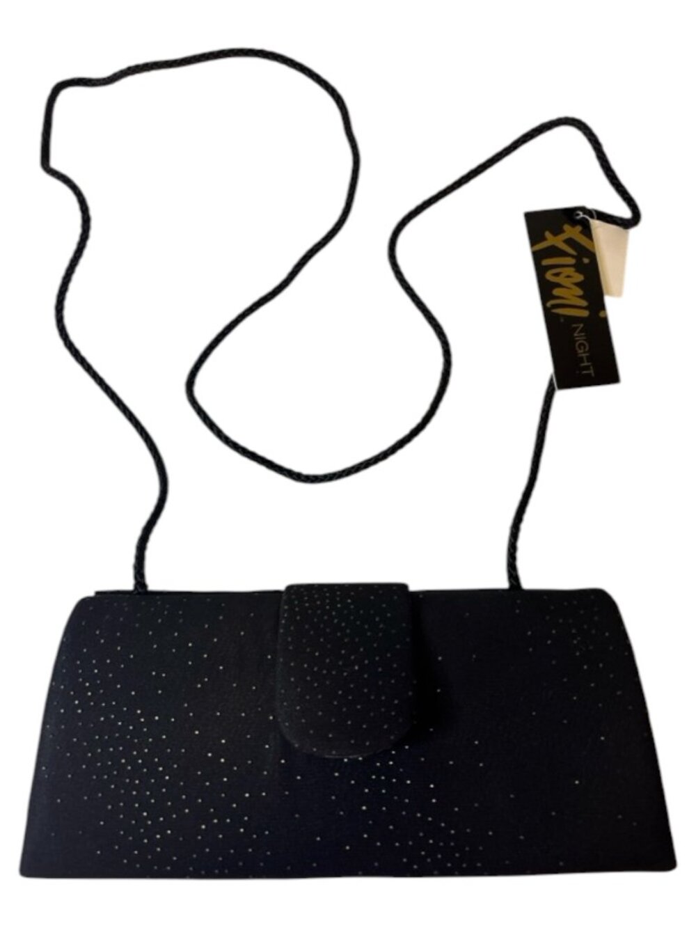 Fioni Night Black Evening Handbag with Strap